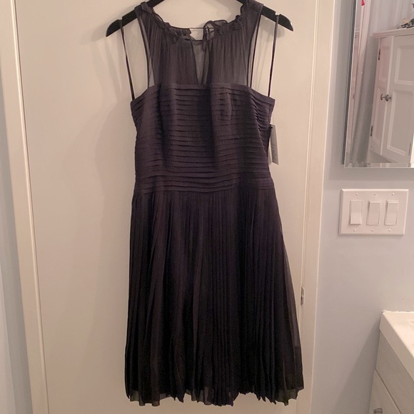 Rickie freeman Teri jon silk cocktail dress in black - Picture 1 of 5